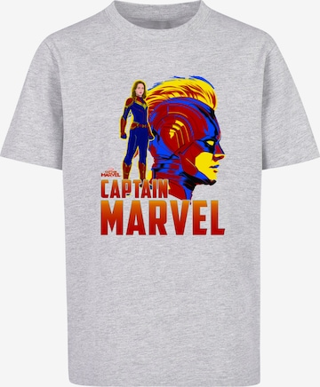 ABSOLUTE CULT Shirt 'Captain Marvel - Character' in Grau: predná strana