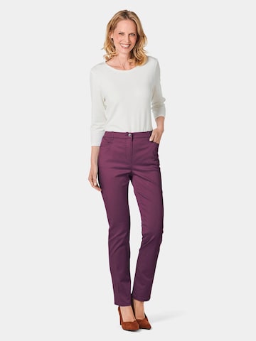 Goldner Slimfit Hose 'Carla' in Lila