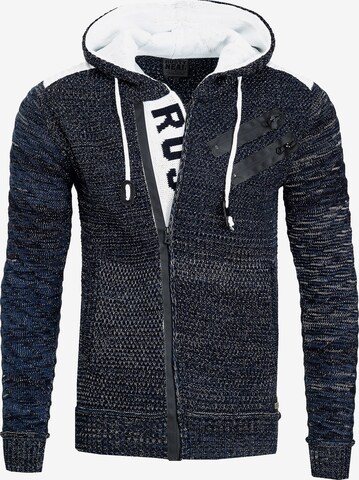 Rusty Neal Gebreid vest in Blauw: voorkant