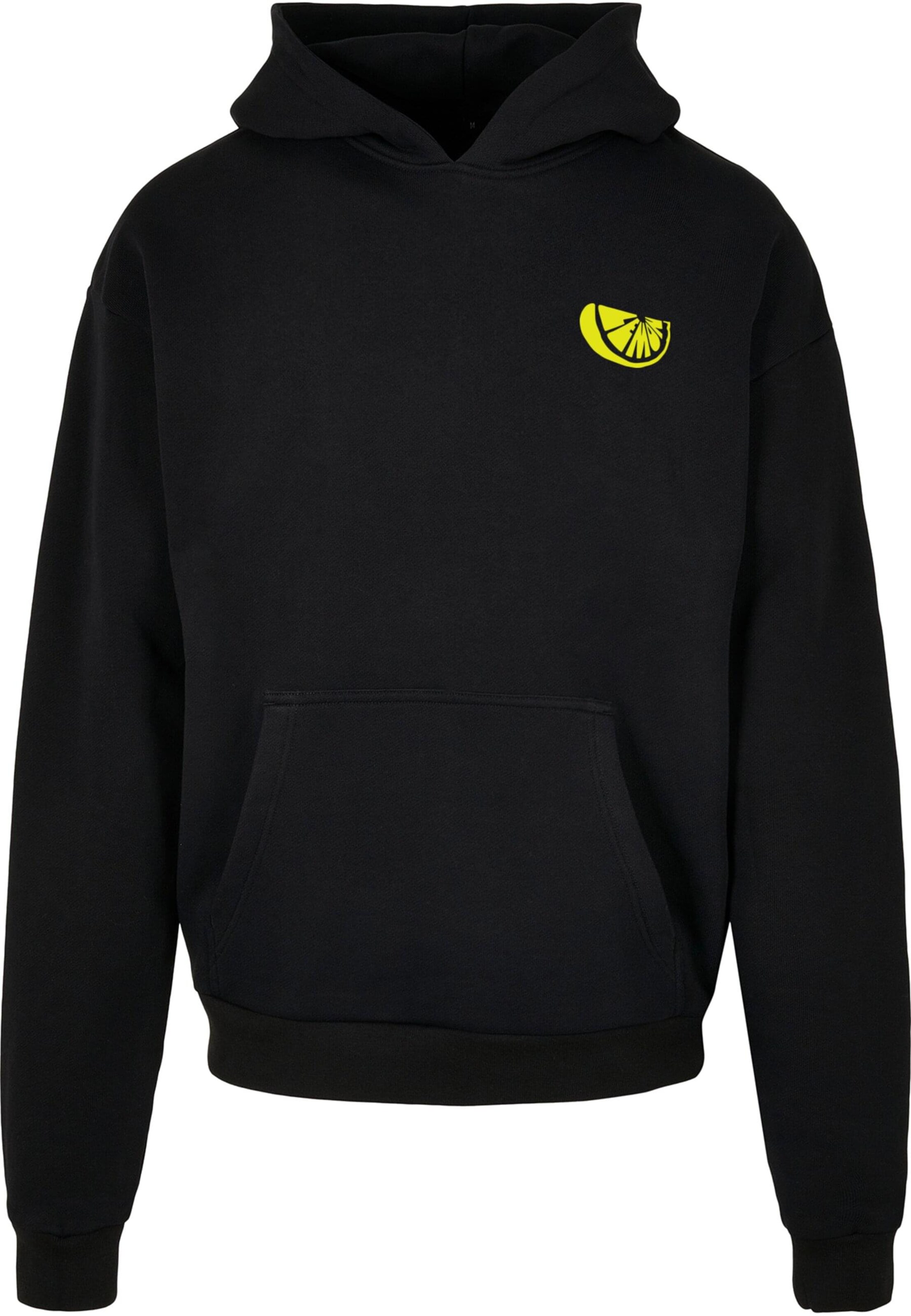 Merchcode Sweatshirt 'Lemon' in Zwart: voorkant