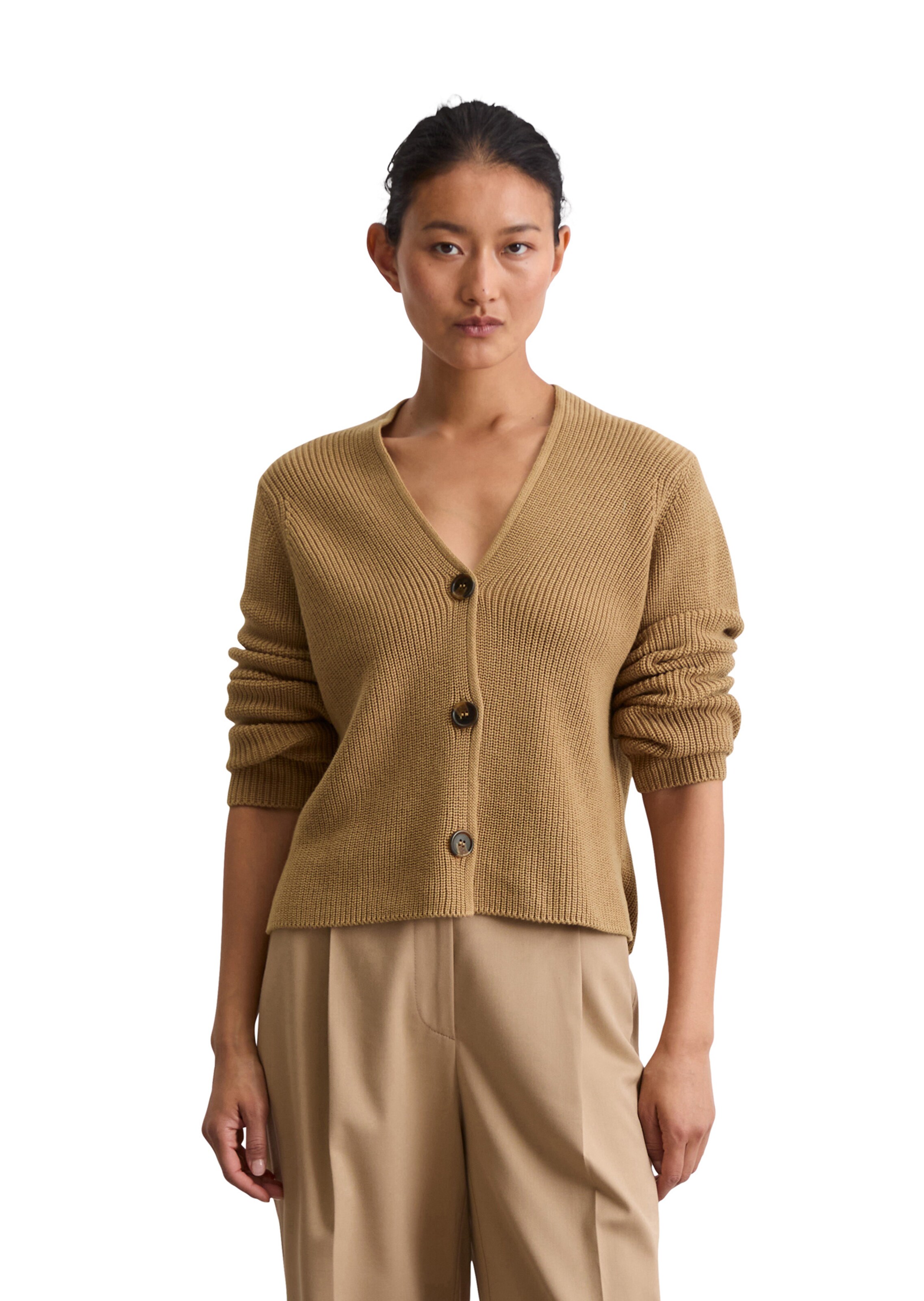 Marc O'Polo Strickjacke in Beige: Vorderseite