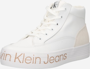 Calvin Klein Jeans High-Top Sneakers in White: front