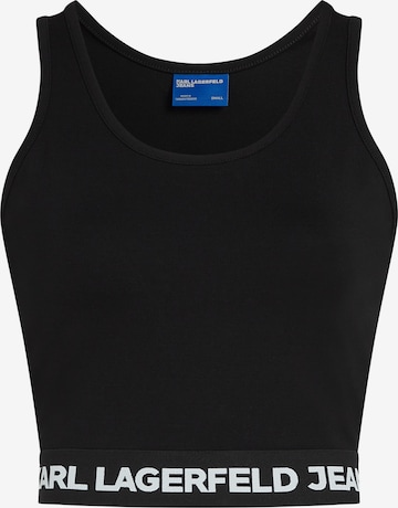 juoda KARL LAGERFELD JEANS Palaidinė be rankovių 'Milano': priekis