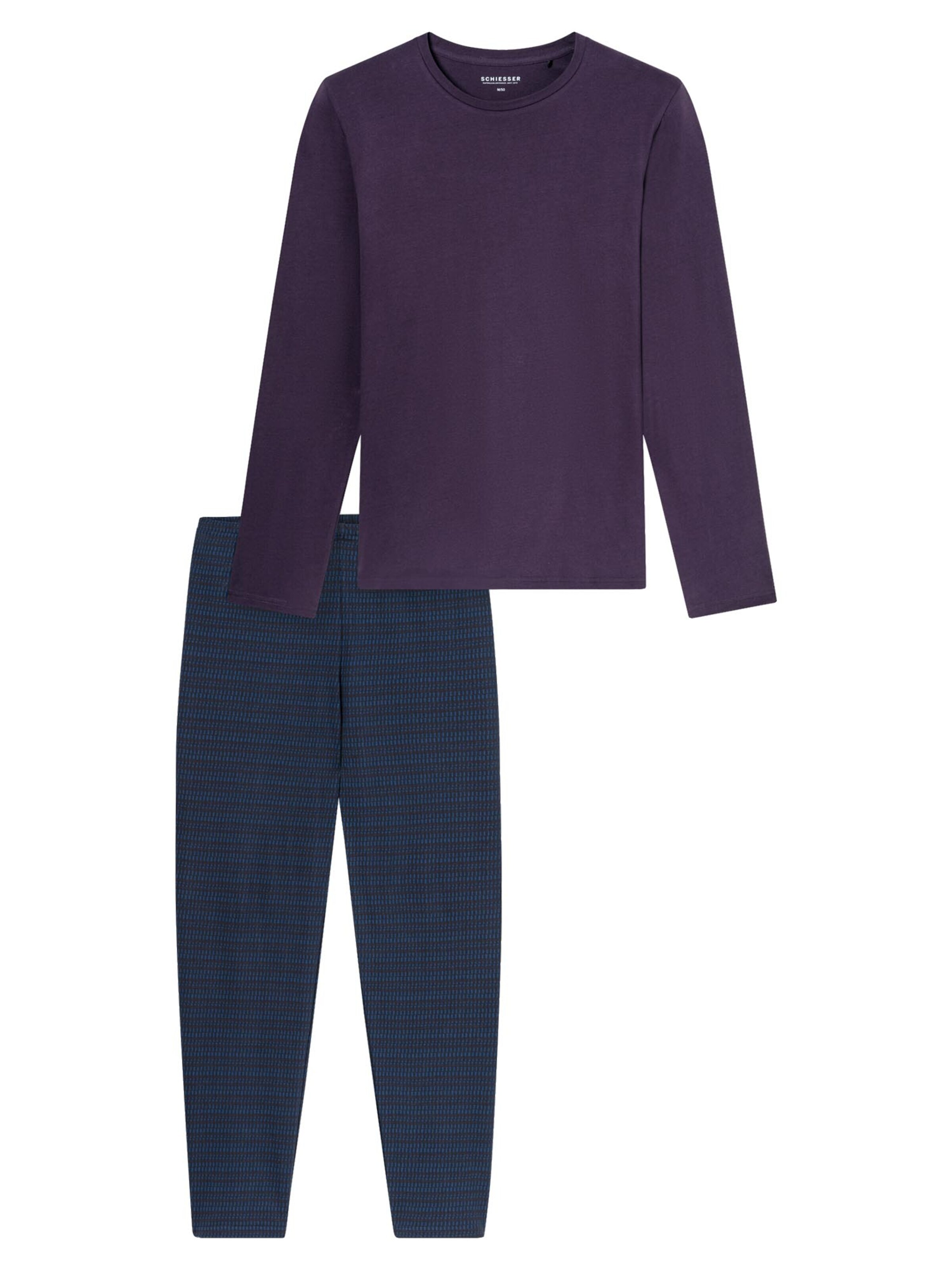 SCHIESSER Pyjama lang 'Casual Essentials'‌ in Lila: Vorderseite