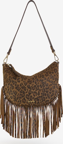 Nat&Nin Olkalaukku ' LUNE FRANGE ' värissä ruskea: etupuoli