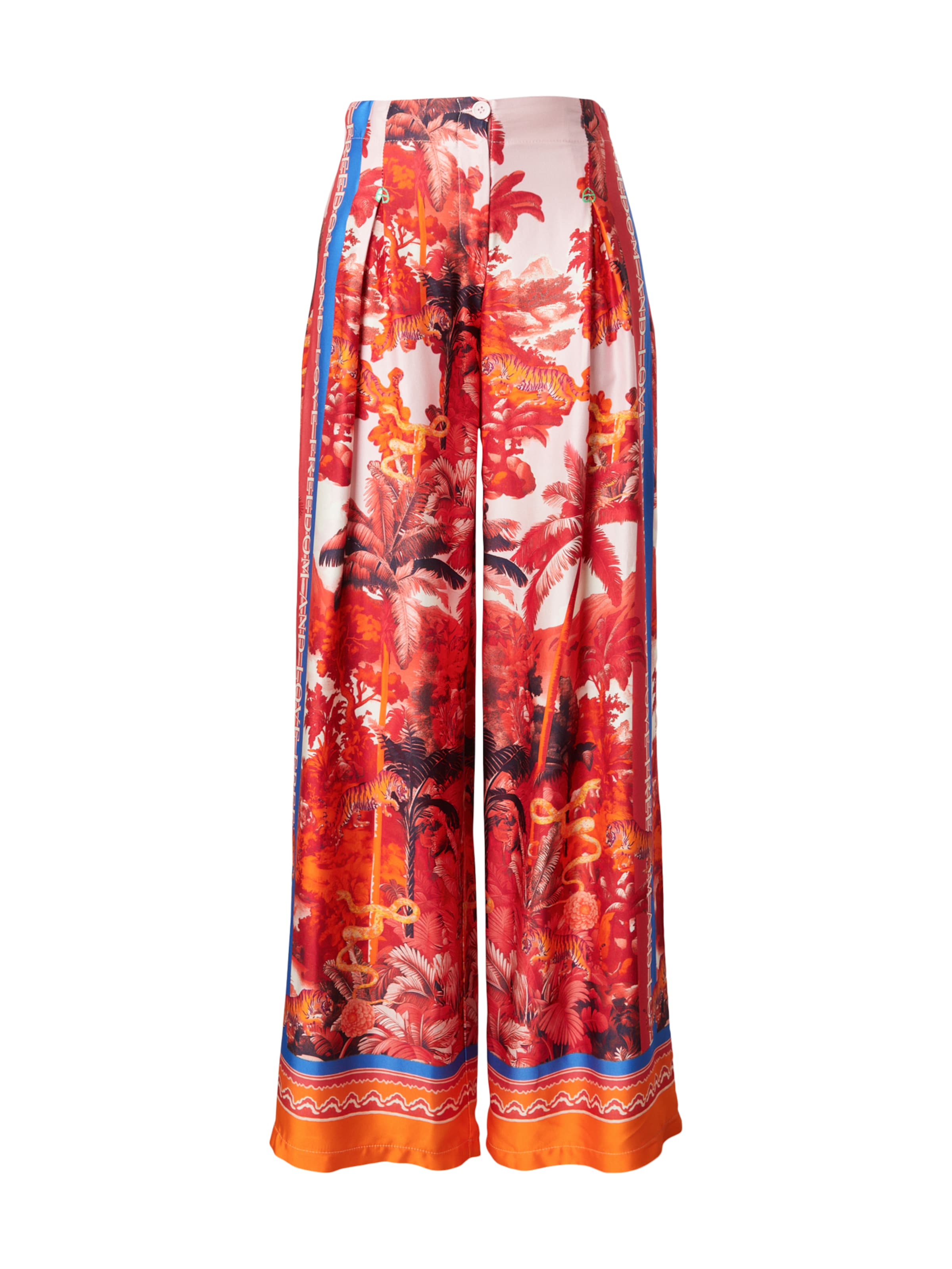 miss goodlife Широкий Брюки со складками 'Secret Jungle' в Ярко-розовый: спереди