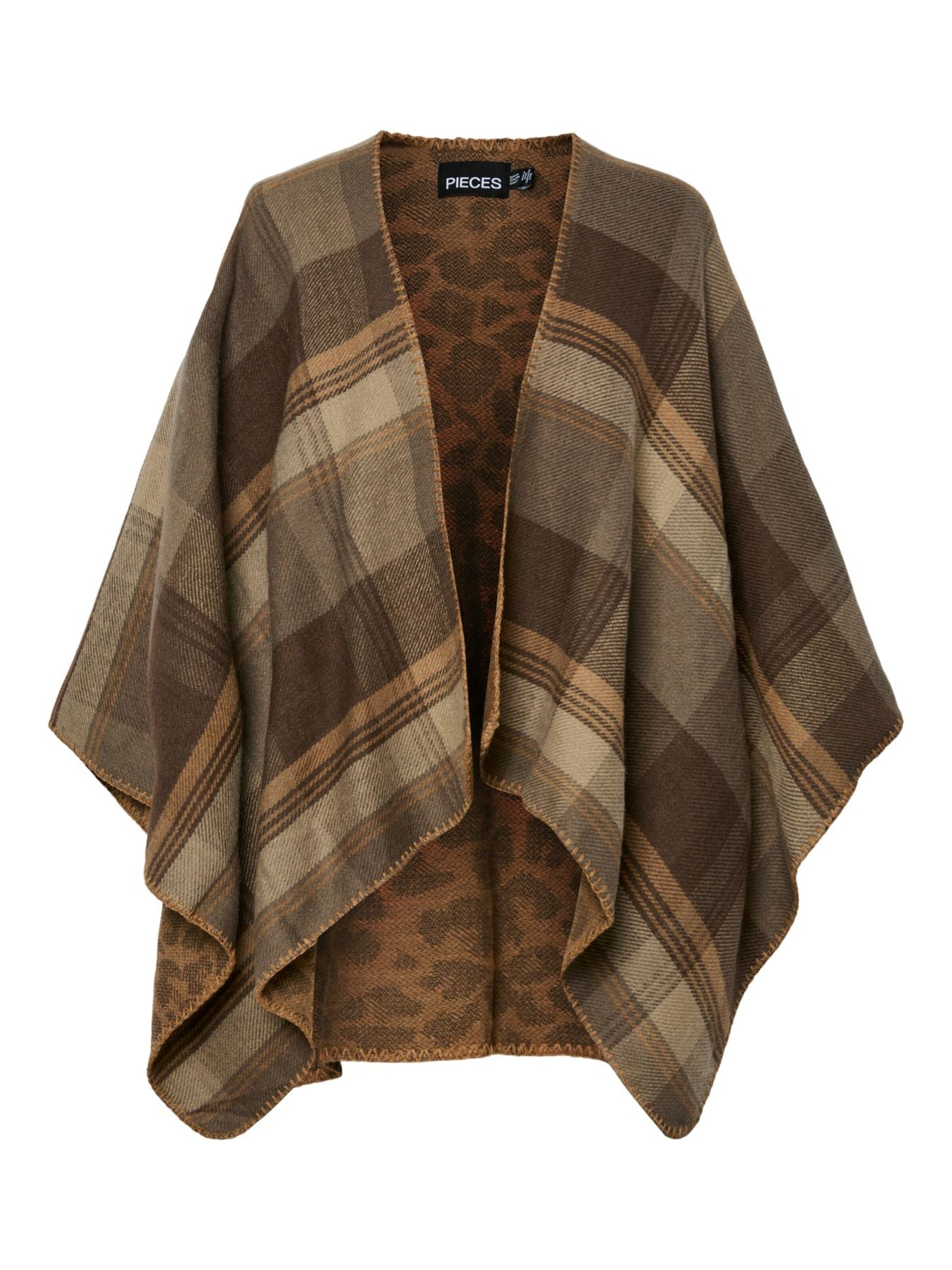Mantellina di PIECES in marrone: frontale