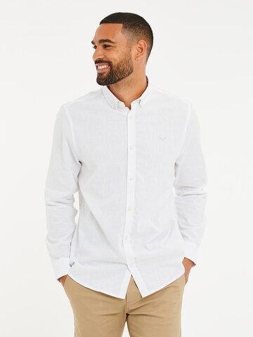 Threadbare Regular fit Button Up Shirt 'Bale' in White: front