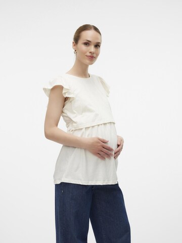 T-shirt 'ERICA JUNA' MAMALICIOUS en blanc : devant