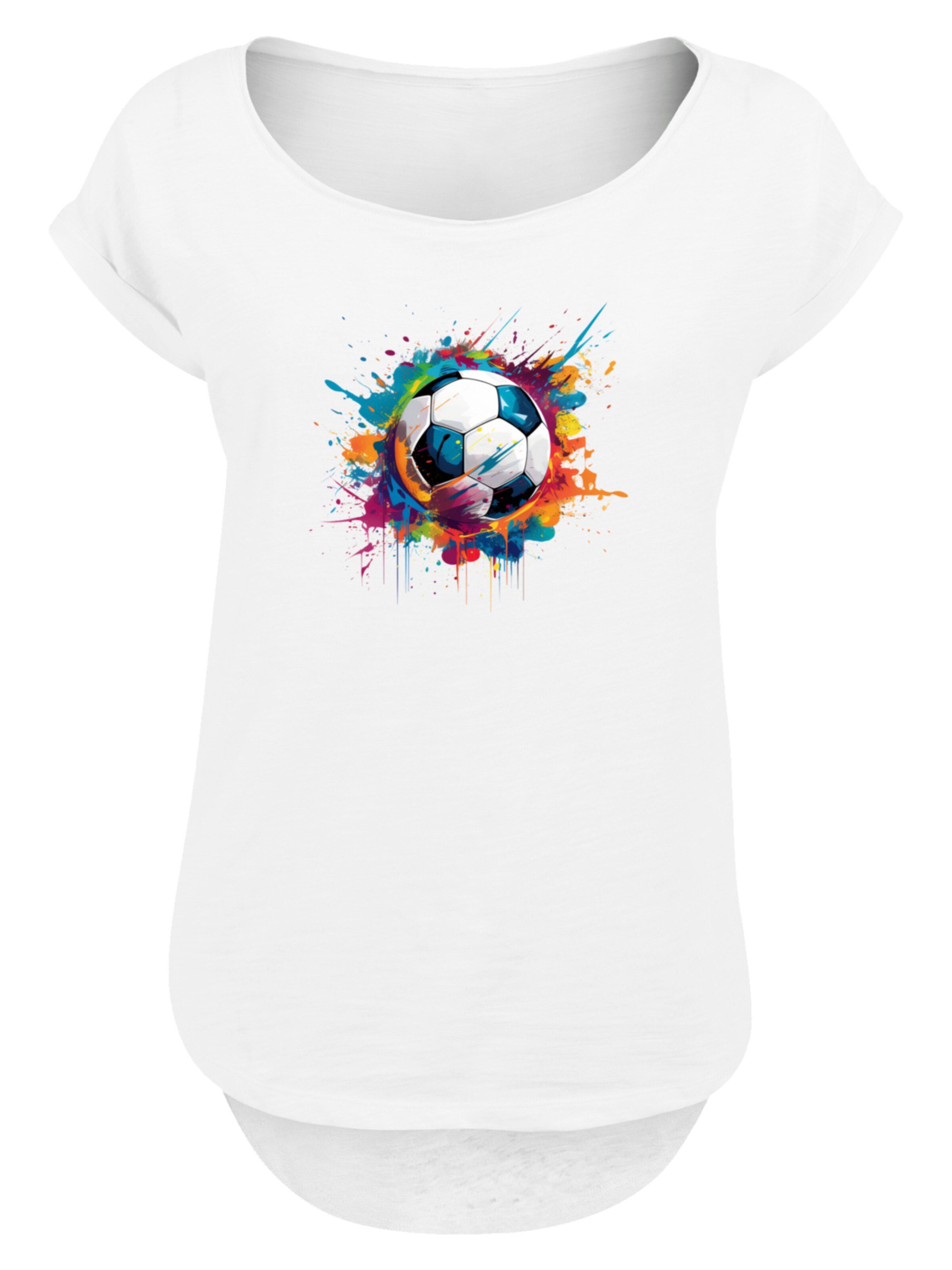 F4NT4STIC Shirt 'Bunte Fußball' in Wit: voorkant