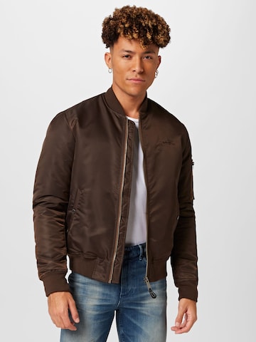 Schott NYC Between-Season Jacket 'Airforce' in Brown: front