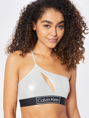 Calvin Klein Swimwear Bralette Bikini Top in Grey: front