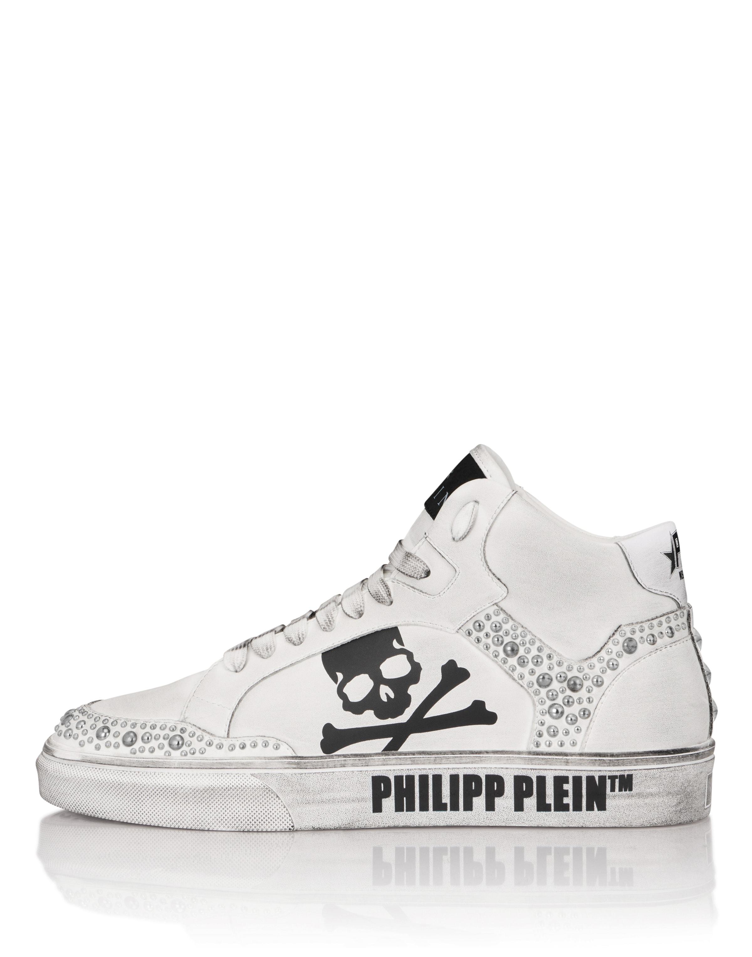 Philipp Plein Sneakers hoog in 35 in de kleur Wit, Productweergave