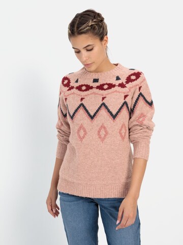 CAMEL ACTIVE Strickpullover mit Norwegermuster in Pink: Vorderseite