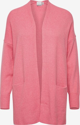 ICHI Knit Cardigan in Pink: front