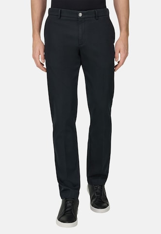 Boggi Milano Slim fit Pleated Pants in Black: front