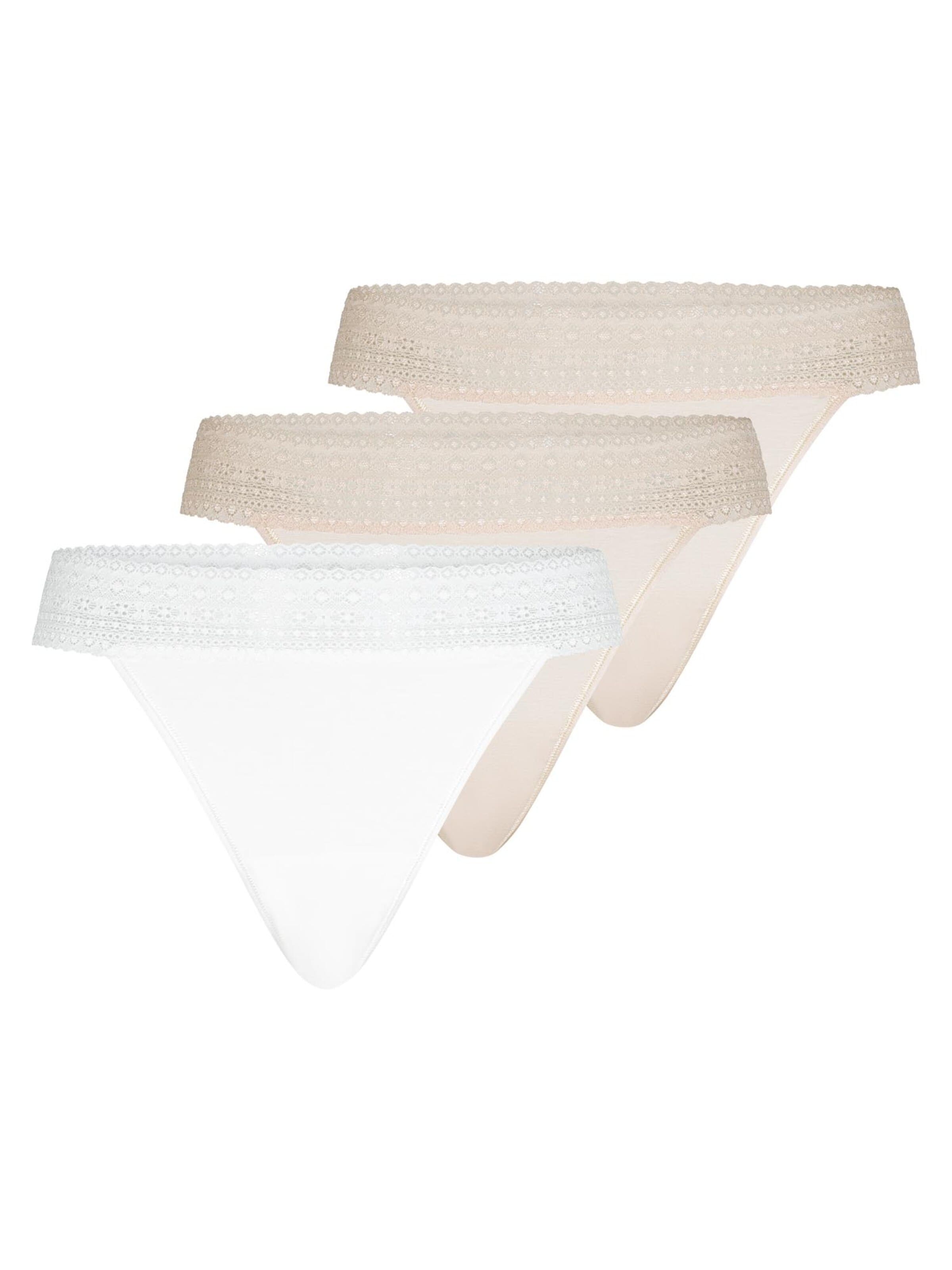 Mey String 'Modal Lace'‌ in Beige: Vorderseite
