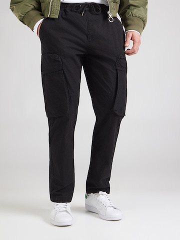 ALPHA INDUSTRIES - regular Pantalón cargo 'Division' en negro: frente