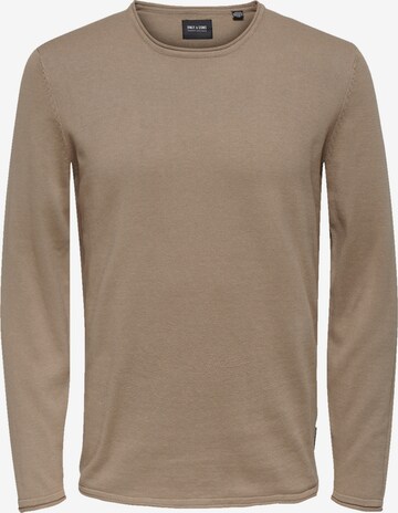 Only & Sons Sweater in Brown: front