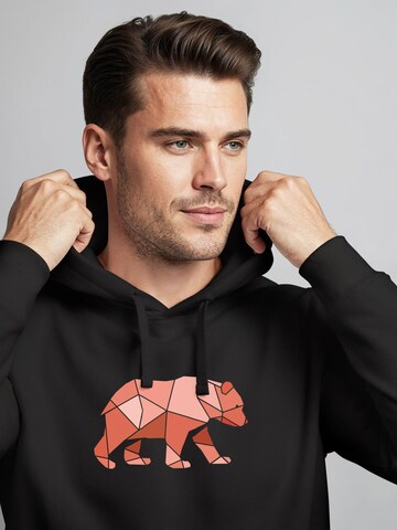 Neverless Sweatshirt 'Bär Polygon' in Black