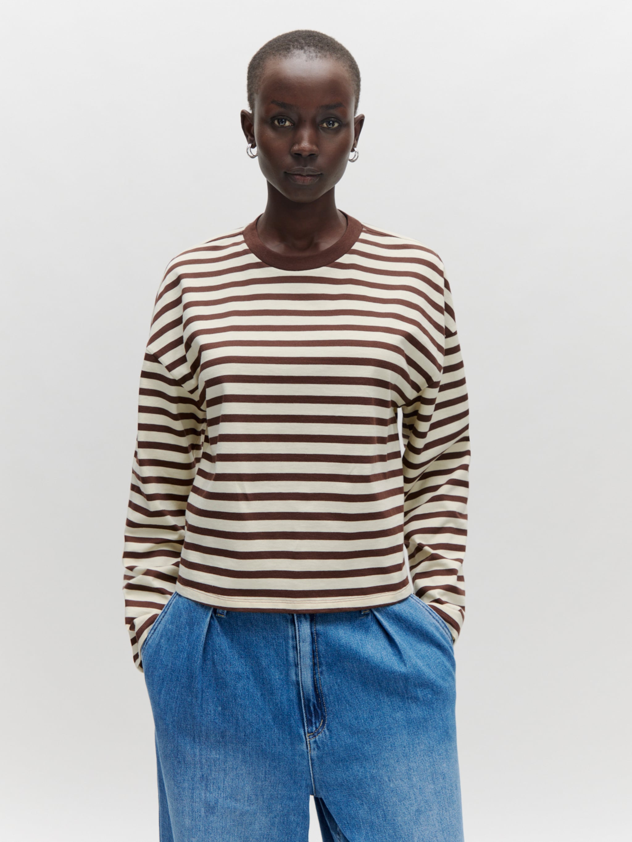 EDITED Shirt 'Delfia' Donkerbruin