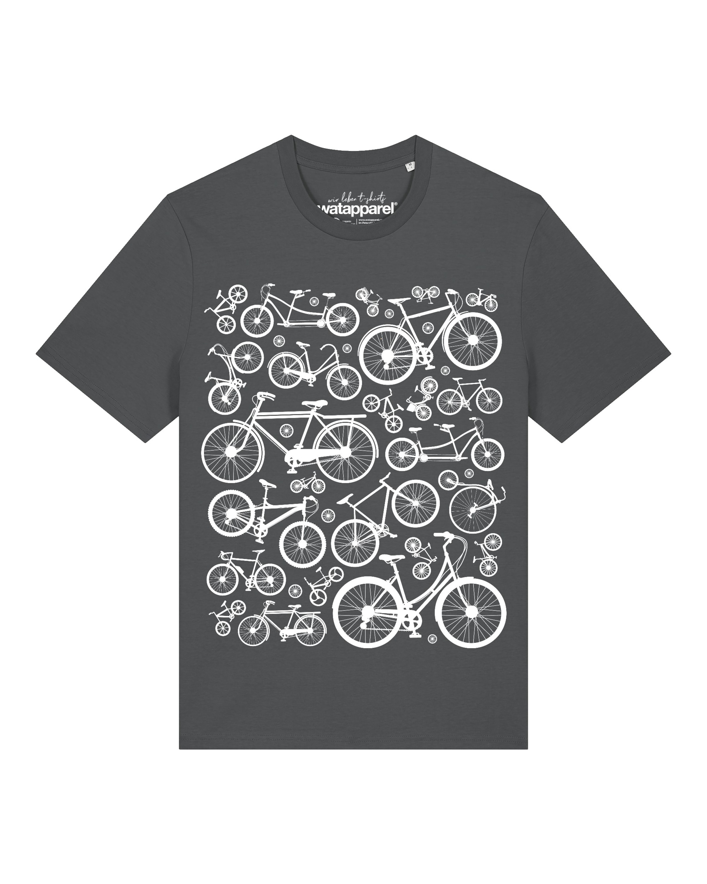 Watapparel Shirt 'Fahrräder' in Grijs: voorkant