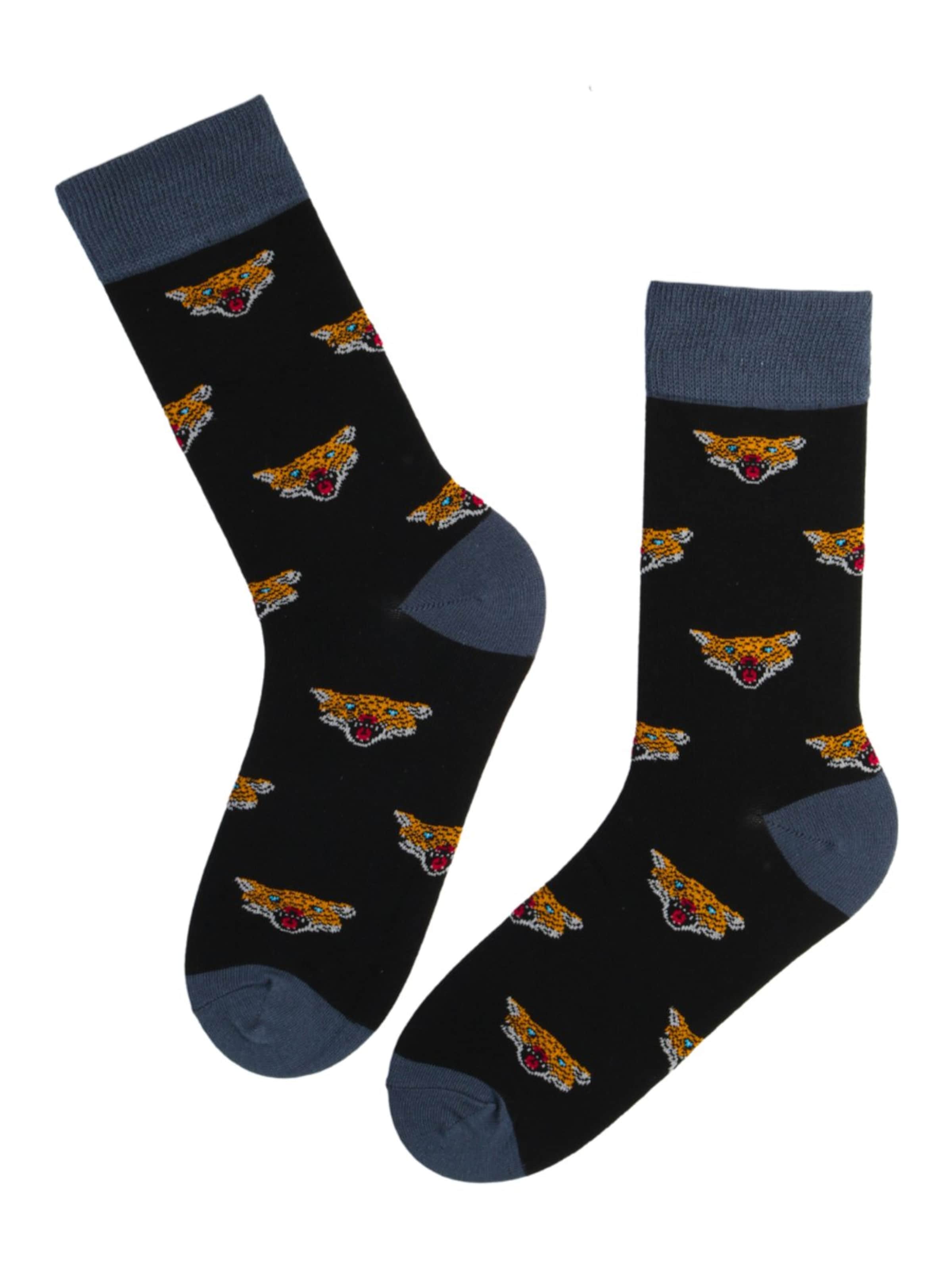 Sokisahtel - Calcetines 'SOLOMON leopard print cotton socks' en negro: frente