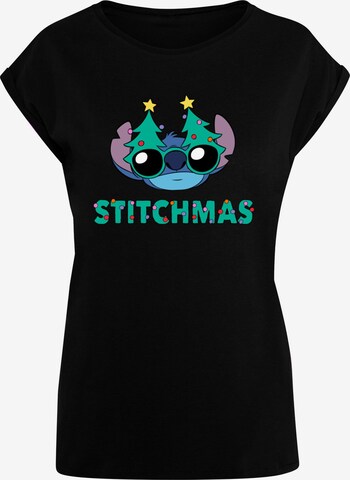 ABSOLUTE CULT Shirt 'Lilo And Stitch - Stitchmas Glasses' in Black: front