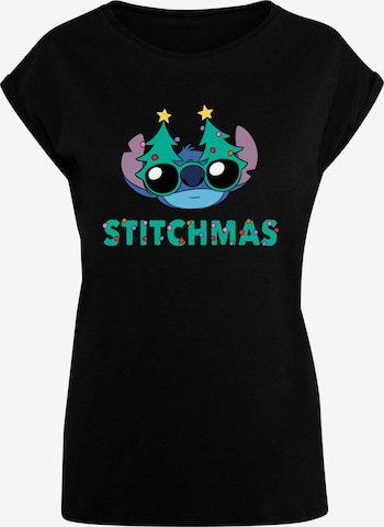 T-shirt 'Lilo And Stitch - Stitchmas Glasses' ABSOLUTE CULT en noir : devant