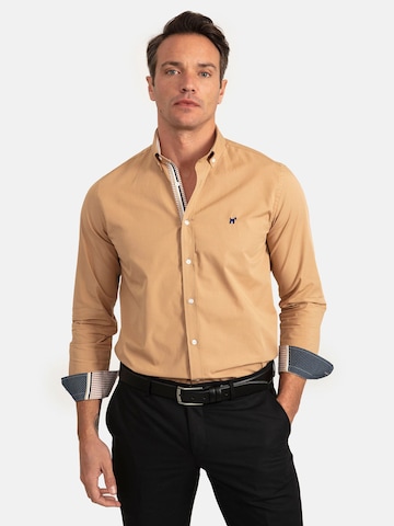 Williot Regular fit Overhemd in Beige: voorkant