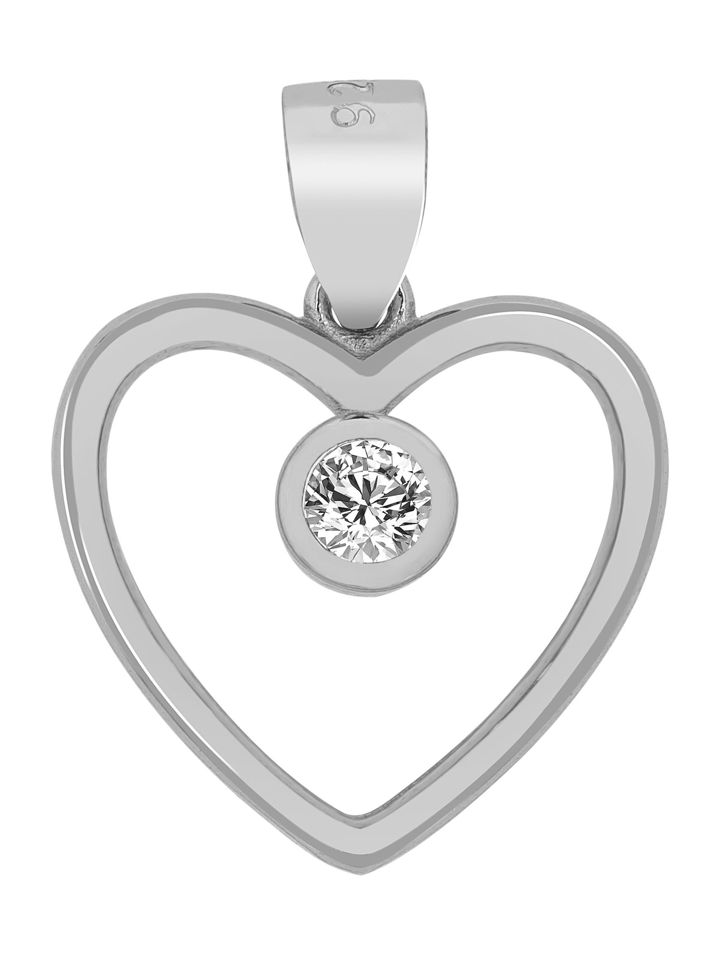 Akzent Pendant '"Dilsa" aus 925 Sterlingsilber, rhodiniert, langlebig' in Silver