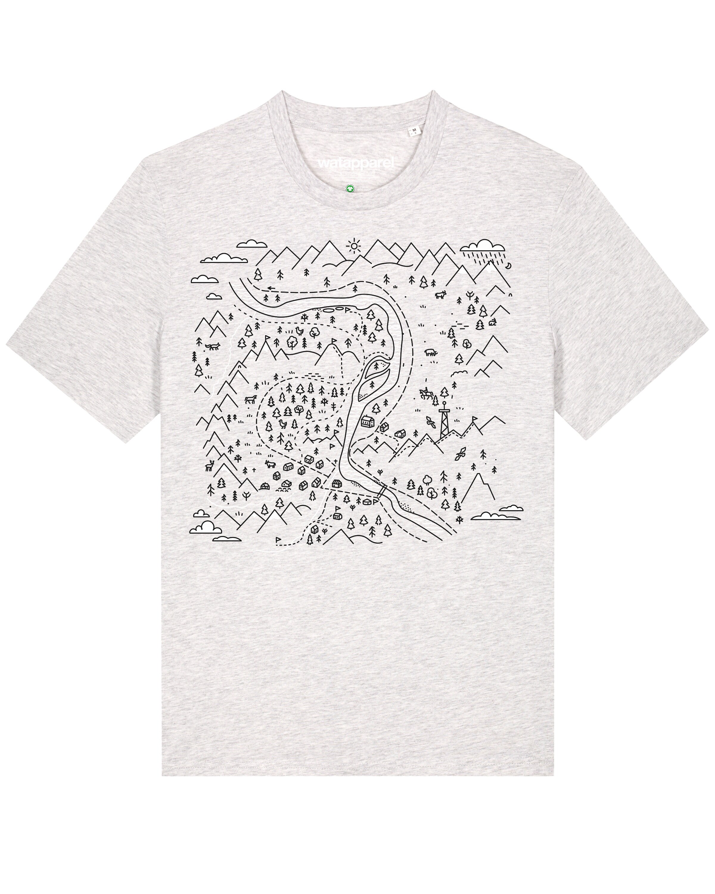 Maglietta 'Landschaft' di Watapparel in grigio: frontale