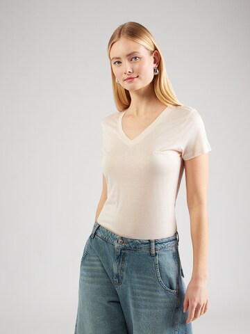 T-shirt GUESS en beige : devant