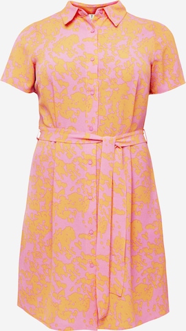 ONLY Carmakoma Skjortklänning 'LUX' i rosa: framsida