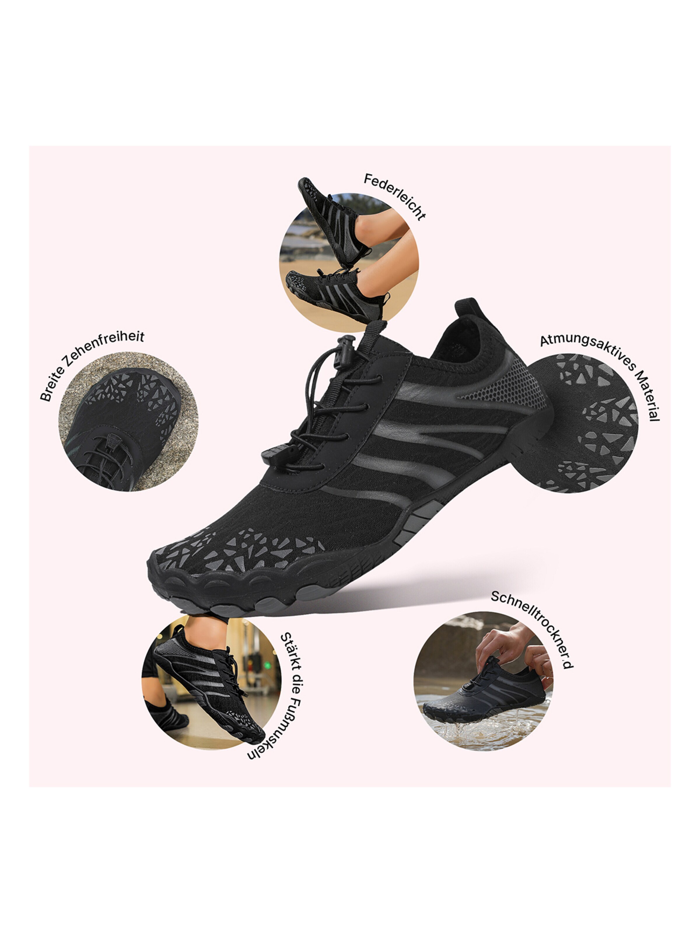 DOTALES Sneakers 'DOTALES - FlowStep Barfußschuhe' in Black