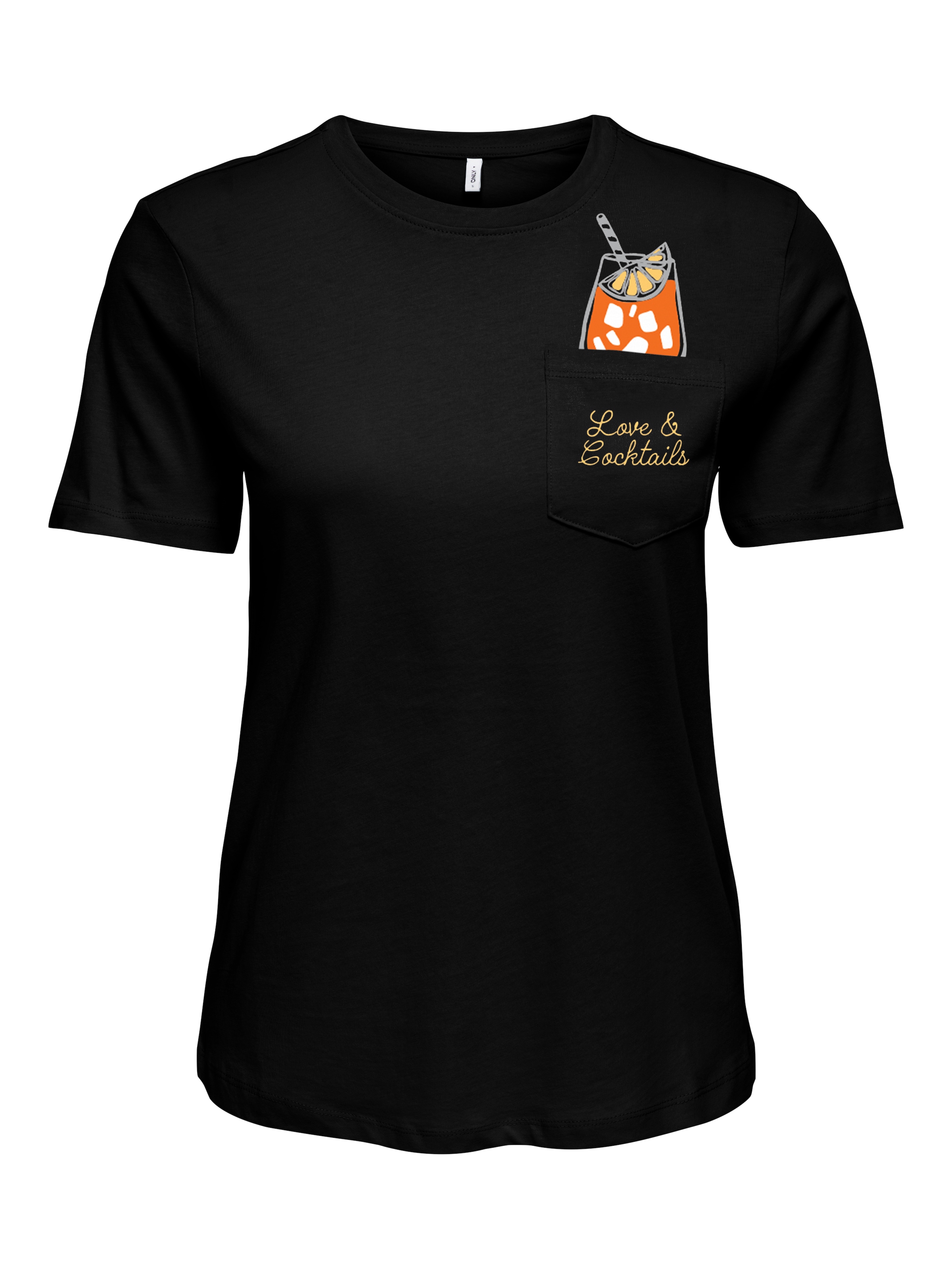 ONLY Koszulka 'ONLPOLLY' w kolorze żółty / pomarańczowy / czarnym, Podgląd produktu