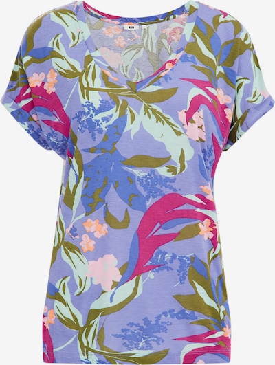 WE Fashion T-shirt en saphir / vert clair / bleu violet / rose foncé, Vue avec produit