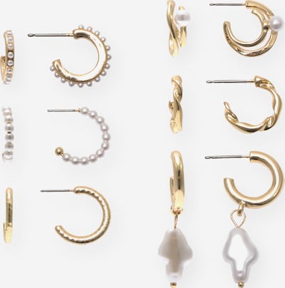 Pull&Bear Boucles d'oreilles en or / blanc perle, Vue avec produit