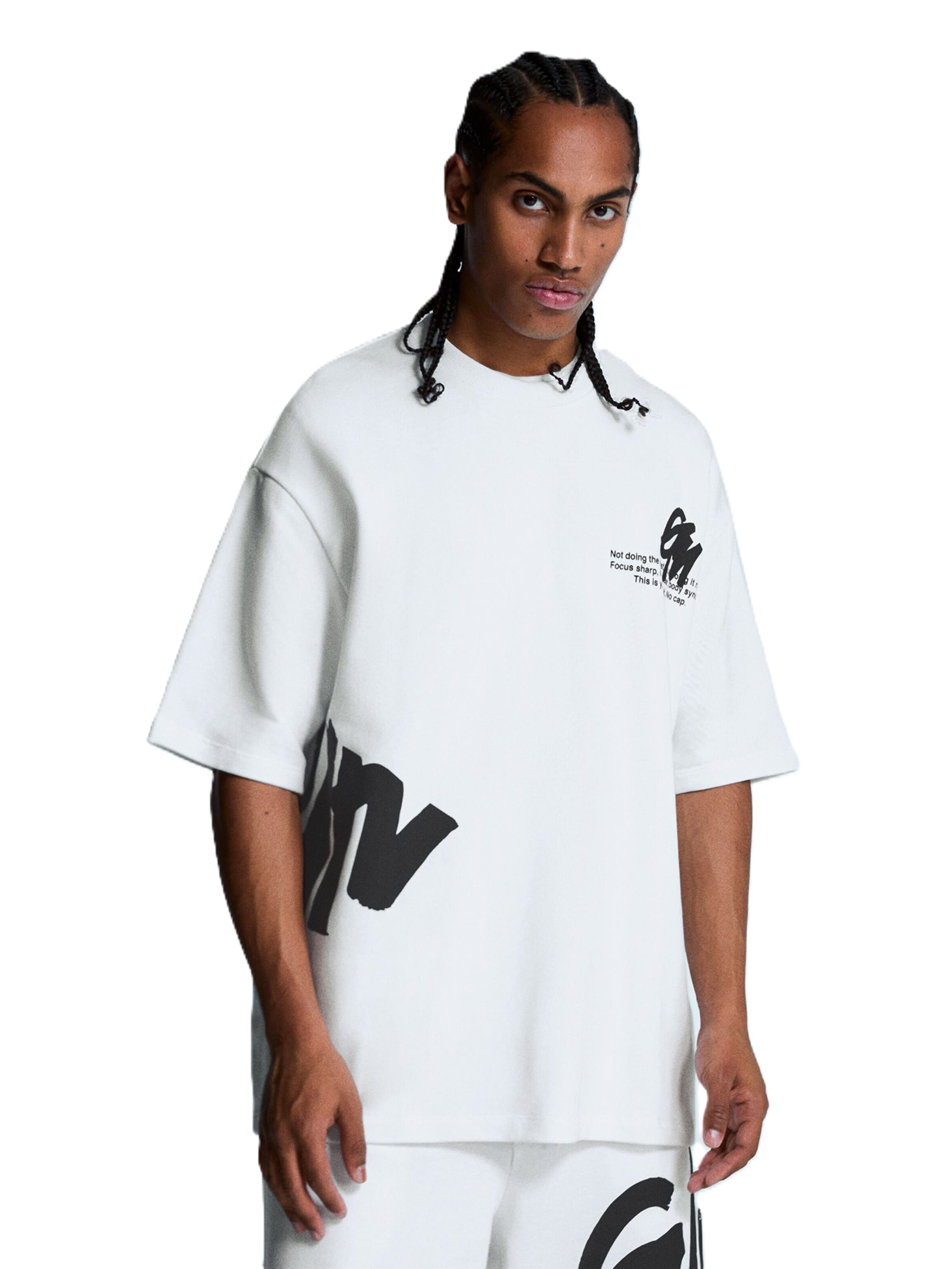 Bershka T-Shirt in Weiß: Vorderseite