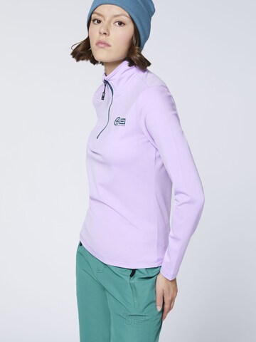CHIEMSEE Fleecepullover ' mit auffälligem PlusMinus-Print ' in Lila