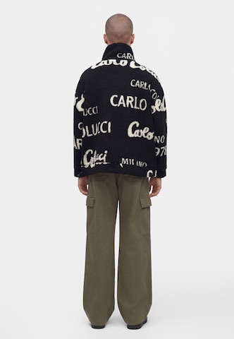 Carlo Colucci Fleece jas in Zwart