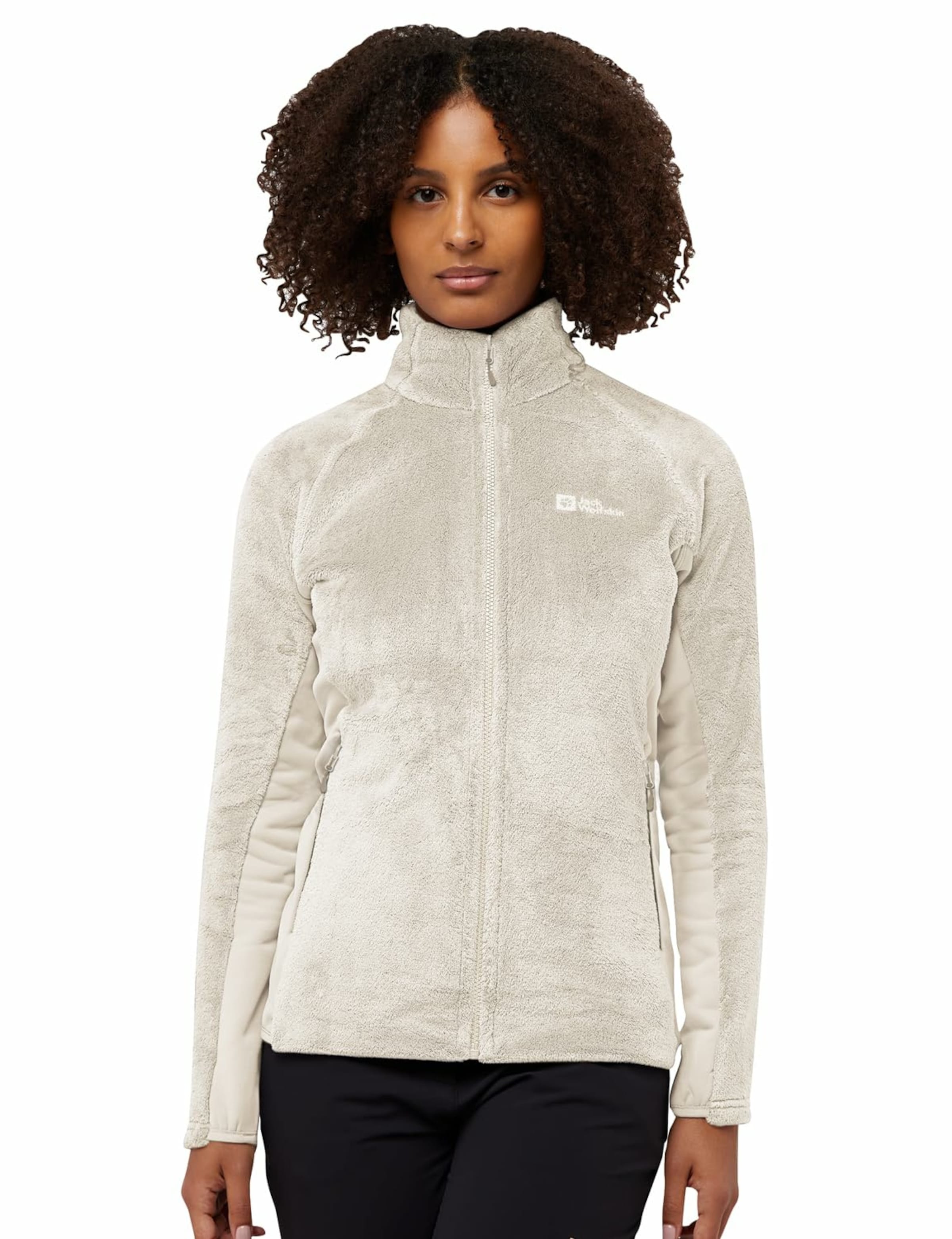 JACK WOLFSKIN Fleecejacke in Beige: Vorderseite