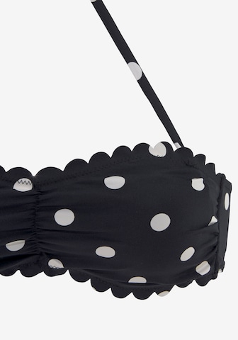 LASCANA Bandeau Bikinioverdel i sort