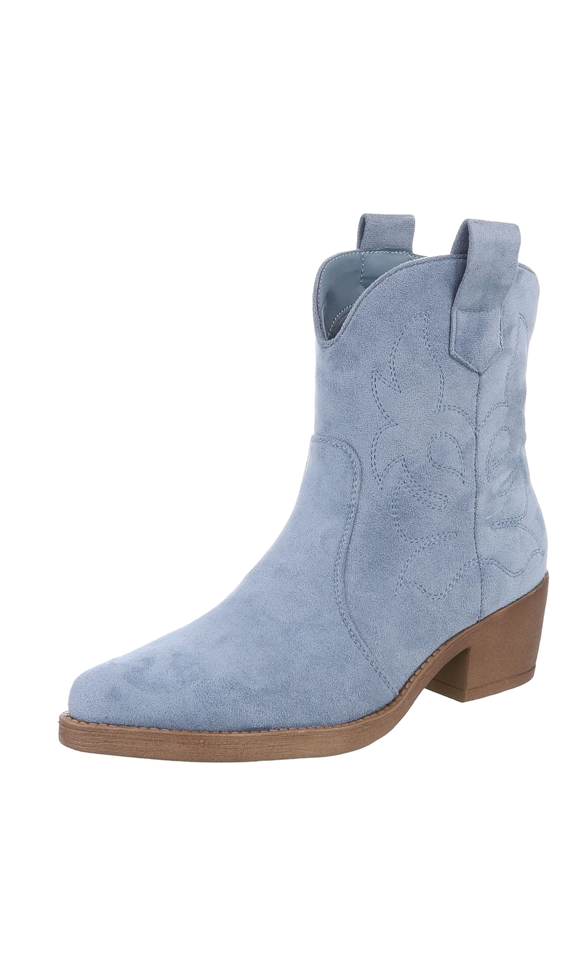 Ital-Design Cowboy Boots in Blue: front
