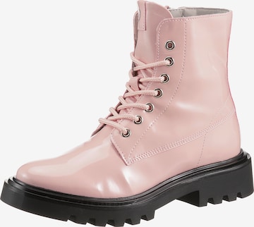 TAMARIS Lace-up bootie in Pink: front