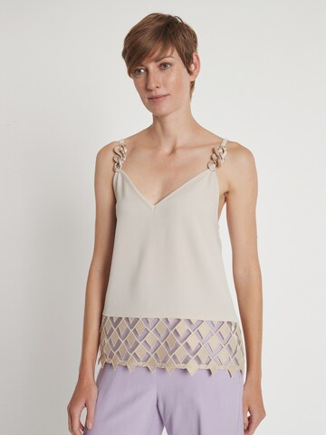 Ana Alcazar Top 'Lacela' in Beige: front