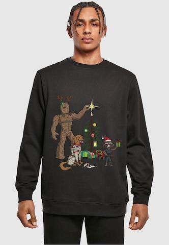 ABSOLUTE CULT Sweatshirt 'Guardians Of The Galaxy - Holiday Festive Group' in Zwart: voorkant