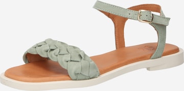 Apple of Eden Strap Sandals 'Alma' in Green: front