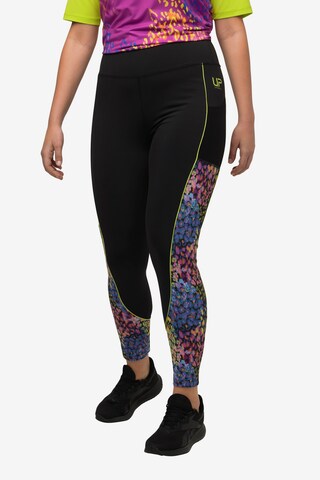 Skinny Pantalon de sport Ulla Popken en noir : devant