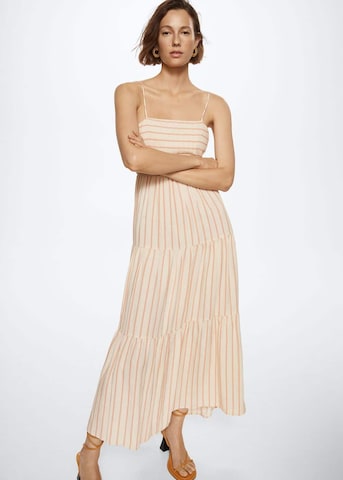 MANGO Summer Dress 'Paola' in Beige: front